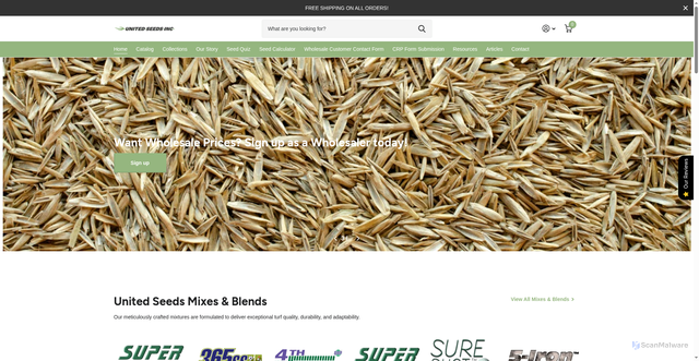 Security scan screenshot of https://unitedseeds.com