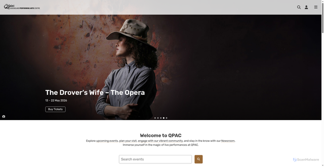 Security scan screenshot of https://www.qpac.com.au/