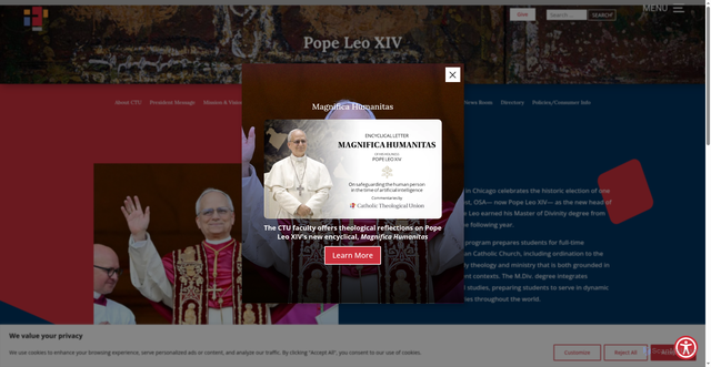 Security scan screenshot of https://ctu.edu/pope-leo-xiv/