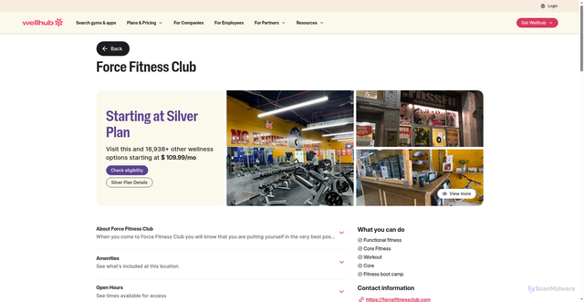 Security scan screenshot of https://wellhub.com/en-us/search/partners/force-fitness-club-ridgewood/