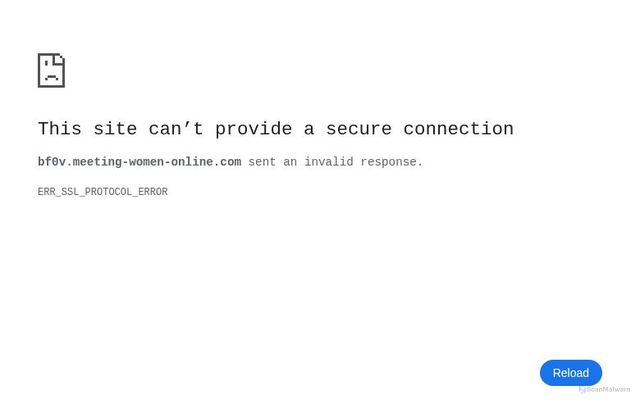 Security scan screenshot of https://bf0v.meeting-women-online.com