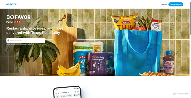 Security scan screenshot of https://www.favordelivery.com/