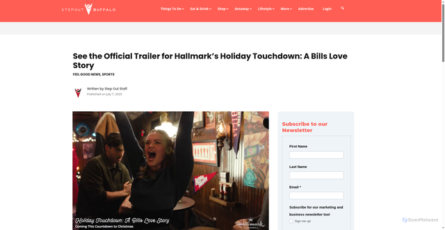 Security scan screenshot of https://stepoutbuffalo.com/see-the-official-trailer-for-hallmarks-holiday-touchdown-a-bills-love-story/