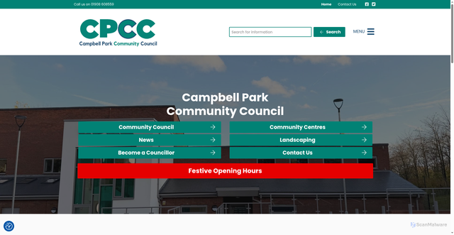 Security scan screenshot of https://www.campbell-park.gov.uk/