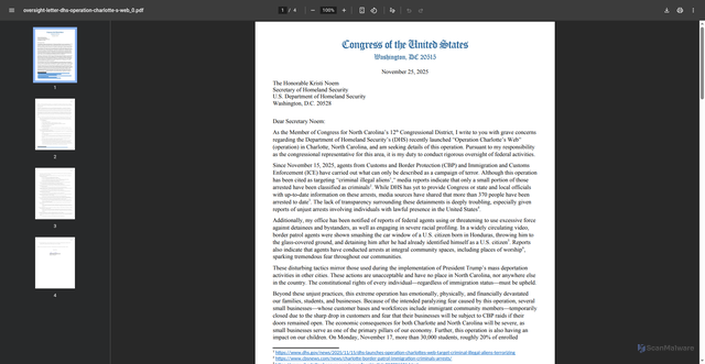 Security scan screenshot of https://adams.house.gov/sites/evo-subsites/adams.house.gov/files/evo-media-document/oversight-letter-dhs-operation-charlotte-s-web_0.pdf