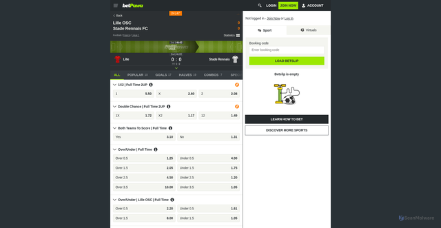Security scan screenshot of https://cg.betpawa.com/event/31410289