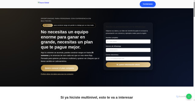 Security scan screenshot of https://xauraecuador.online/