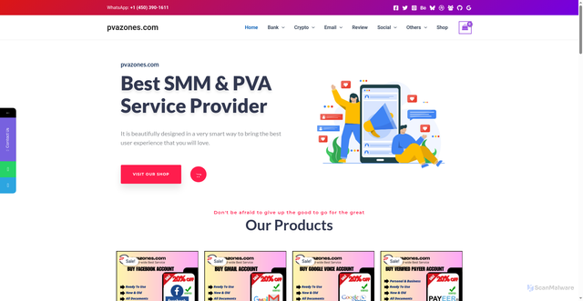 Security scan screenshot of http://pvazones.com/