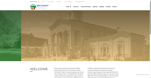 Security scan screenshot of https://rosscountyohio.gov/