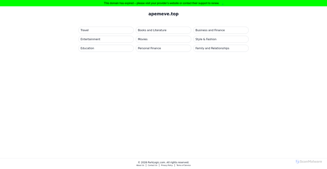 Security scan screenshot of https://apemeve.top