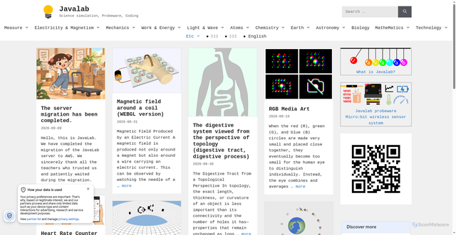 Security scan screenshot of https://javalab.org