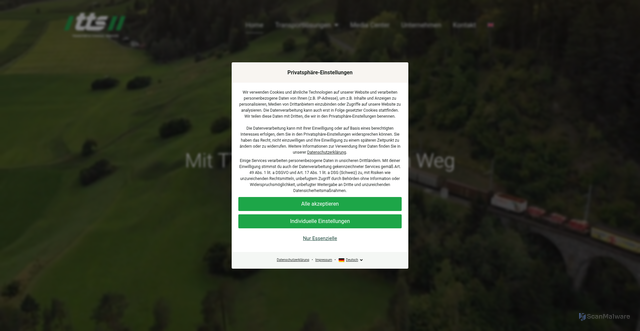 Security scan screenshot of https://transterminal.ch