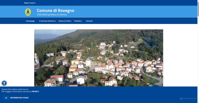 Security scan screenshot of https://www.comune.rovegno.ge.it