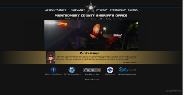 Security scan screenshot of https://www.montgomerycosheriffin.gov/
