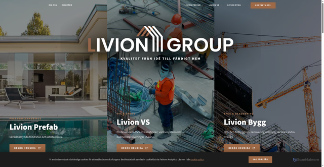 Security scan screenshot of https://liviongroup.se