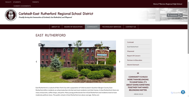 Security scan screenshot of https://district.bectonhs.org/community/east-rutherford