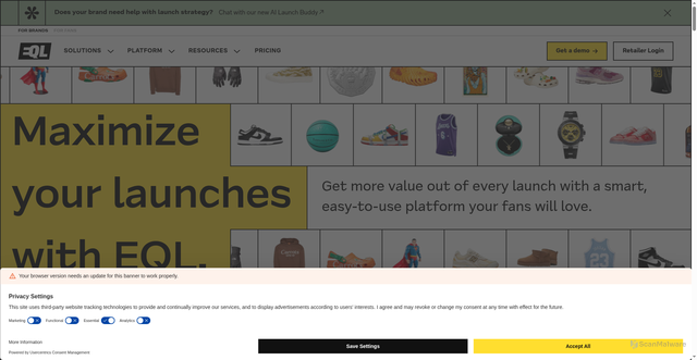 Security scan screenshot of https://eql.com