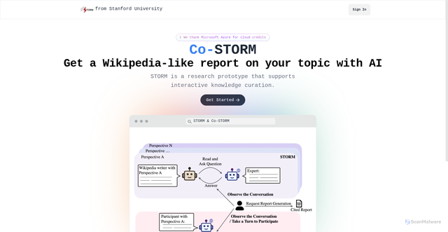 Security scan screenshot of https://storm.genie.stanford.edu/