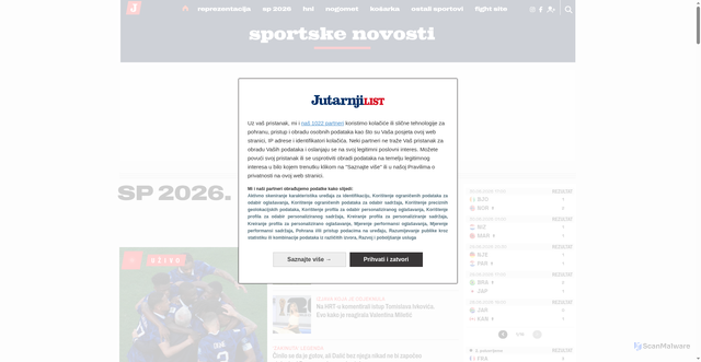 Security scan screenshot of https://sportske.jutarnji.hr
