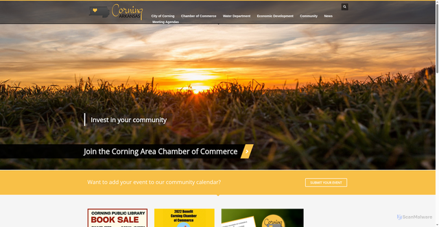 Security scan screenshot of https://corningar.gov/