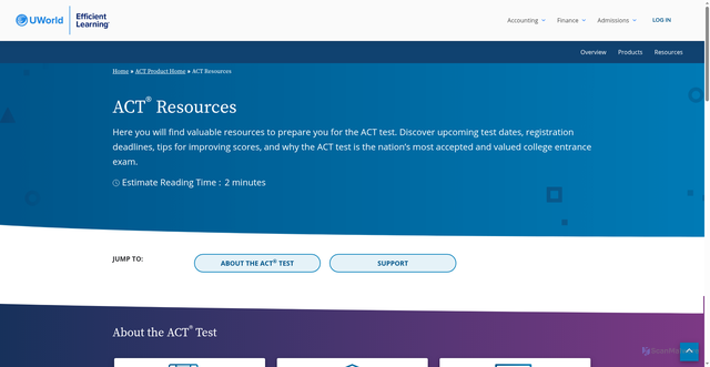 Security scan screenshot of https://www.efficientlearning.com/act/resources/