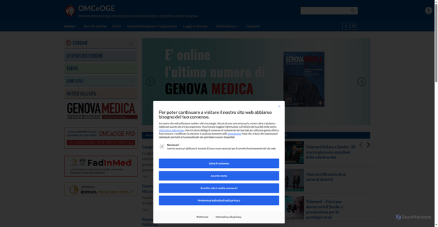 Security scan screenshot of https://www.omceoge.it/home9/