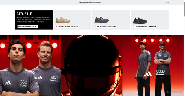 Security scan screenshot of http://adidas-medan.xyz/