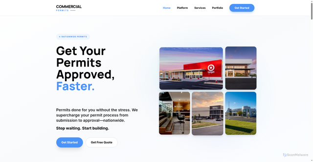 Security scan screenshot of http://commercialpermitshqonline.com/