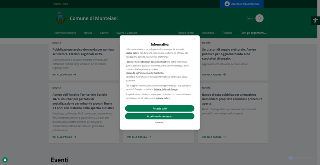 Security scan screenshot of https://www.comune.monteiasi.ta.it/
