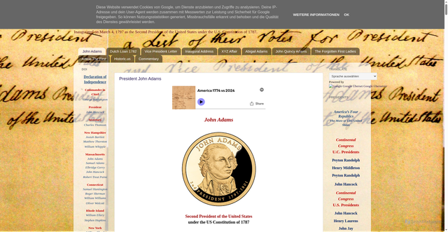 Security scan screenshot of https://www.johnadams.us/