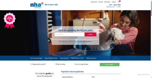 Security scan screenshot of https://www.nha.nl/