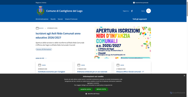 Security scan screenshot of https://www.comune.castiglione-del-lago.pg.it