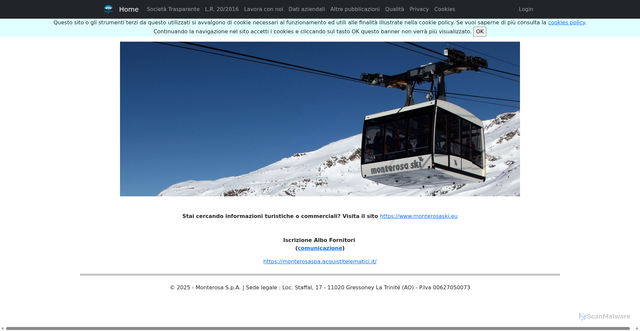 Security scan screenshot of https://www.monterosaspa.com/
