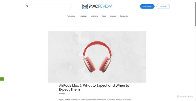 Security scan screenshot of https://macreview.com/airpods-max-2-what-to-expect-and-when-to-expect-them/