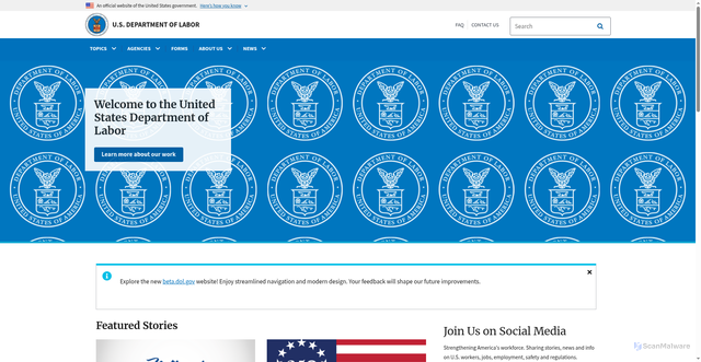 Security scan screenshot of https://webapps.dol.gov