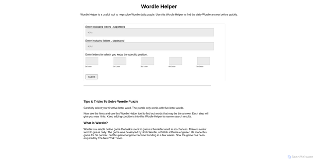 Security scan screenshot of https://deepankerverma.com/tools/wordle-help/