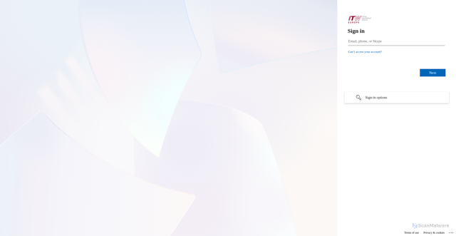 Security scan screenshot of https://itwfegeurope.sharepoint.com