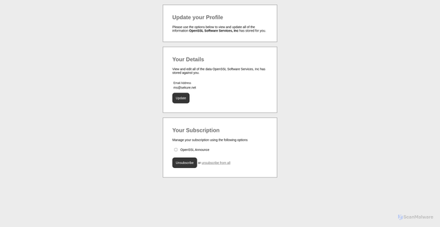 Security scan screenshot of https://api.ourmailsender4.com/api/update?key=831b62277a24704bd55fc0e28771334f50b265c00d1c0da34878c4480a588d2adfcd3d33746aeeec4497d576dc4e1214_129f17f5a37f993e073b8c1998f77dee