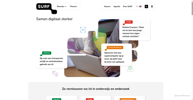 Security scan screenshot of https://surf.nl