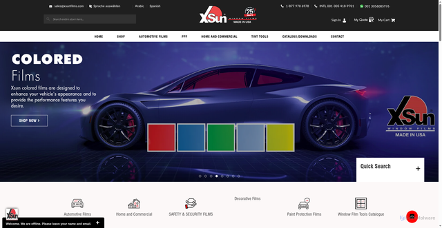 Security scan screenshot of https://www.xsunfilms.com/