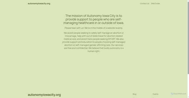 Security scan screenshot of https://autonomyiowacity.org