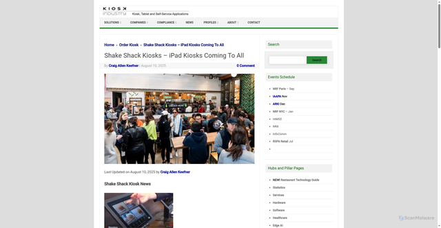 Security scan screenshot of https://kioskindustry.org/shake-shack-kiosks-plan-is-for-all-restaurants-now/
