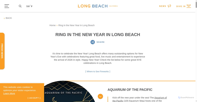 Security scan screenshot of https://www.visitlongbeach.com/blog/ring-in-the-new-year-in-long-beach/