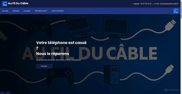 Security scan screenshot of https://aufilducable.pages.dev/