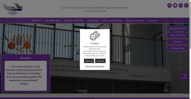 Security scan screenshot of https://www.theherefordacademy.org.uk/