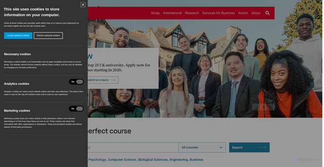 Security scan screenshot of https://le.ac.uk