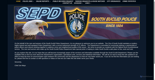 Security scan screenshot of https://southeuclidpolice.gov/
