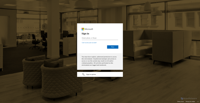 Security scan screenshot of https://ogcs-my.sharepoint.com