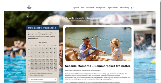 Security scan screenshot of https://boka.tjornbroarena.se/package/package-details?packageid=4f7ca008-00ba-4416-87ac-28f305553db9