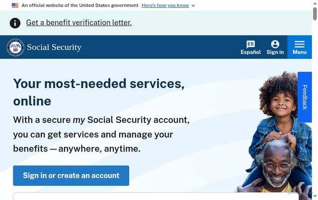 Security scan screenshot of https://www.ssa.gov/